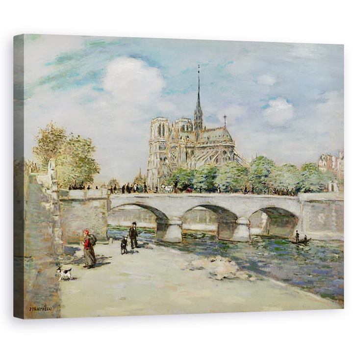 Tablou canvas - Jean Francois Raffaelli - Notre Dame de Paris, 60 x 75 cm