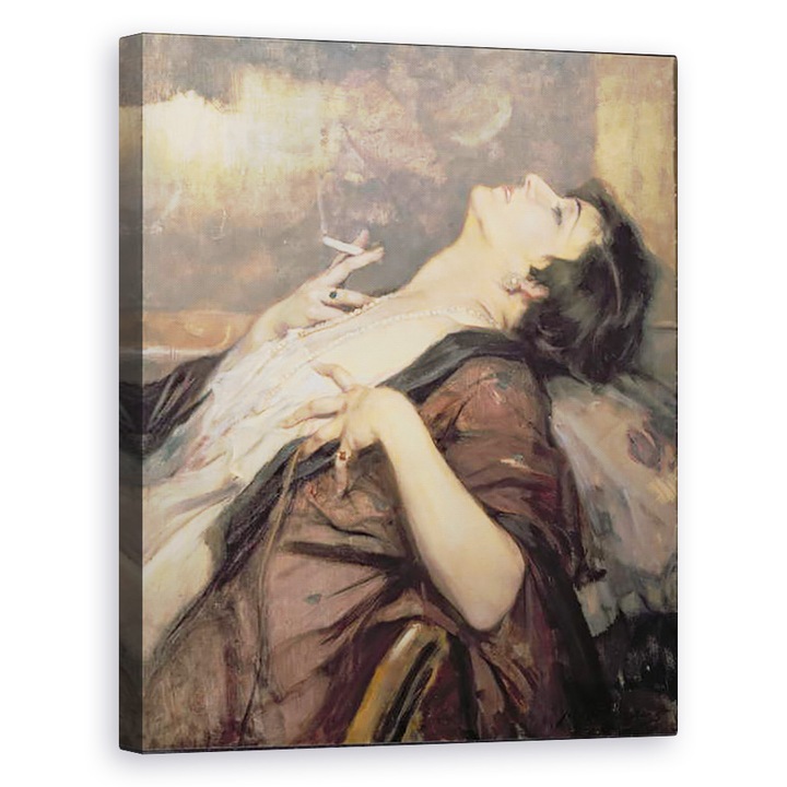 Jean Gouweloos - A dohányzás öröme, Vászonkép, 80 x 100 cm