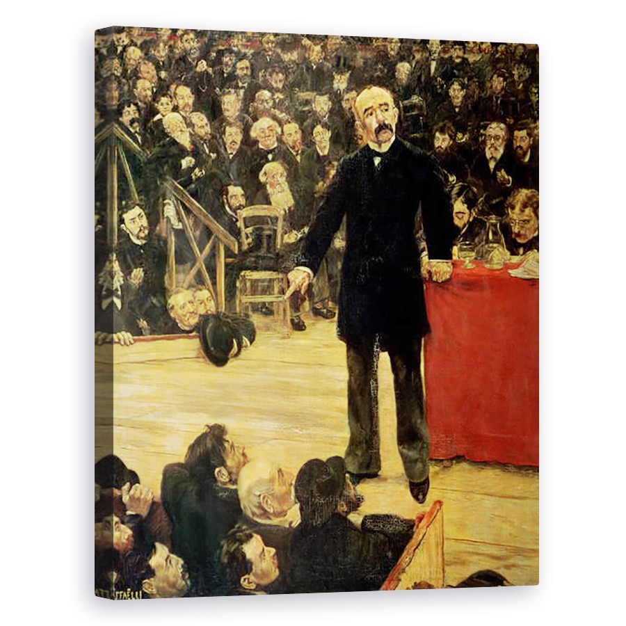 Tablou canvas - Jean Francois Raffaelli - Georges Clemenceau 1841-1929 A tine un discurs la Circul Fernando, 40 x 50 cm