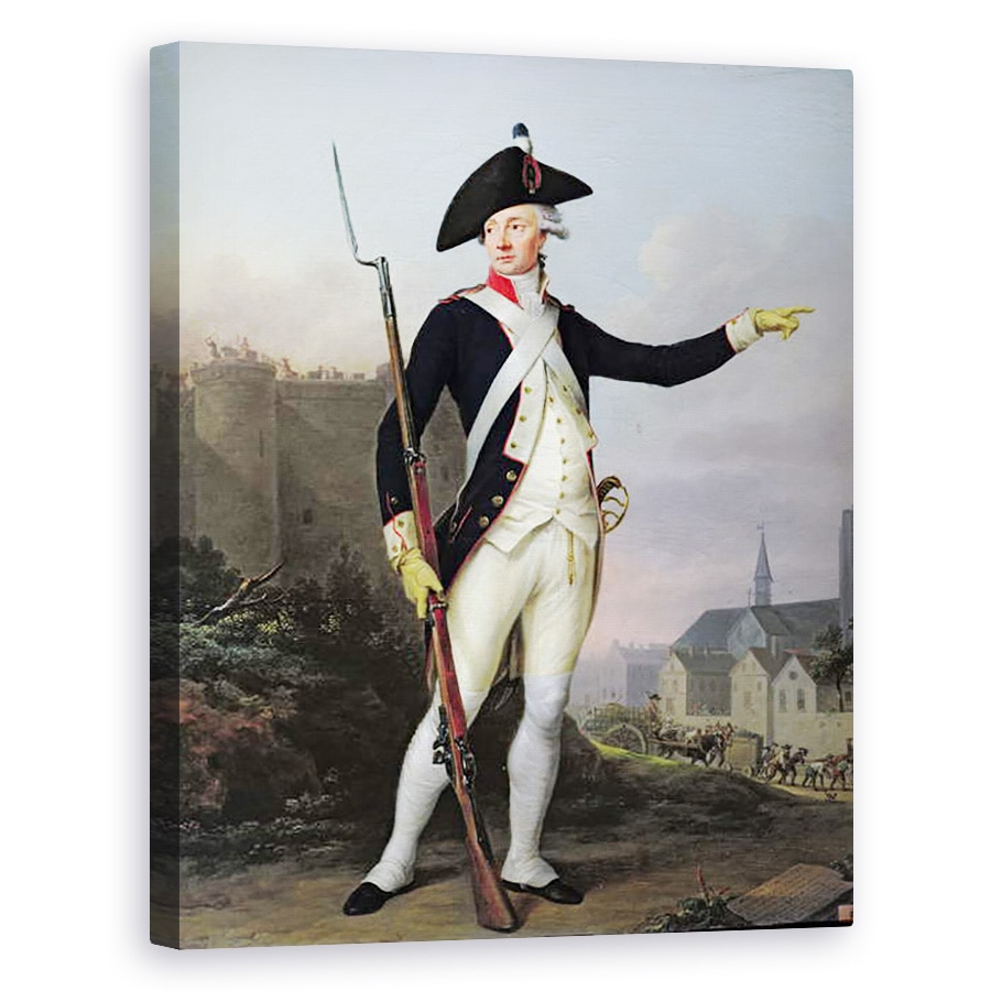 Tablou canvas - Jean Francois Marie Bellier - Cetateanul Nau-Deville in uniforma Garzii Nationale, 15 iulie 1789, 40 x 50 cm