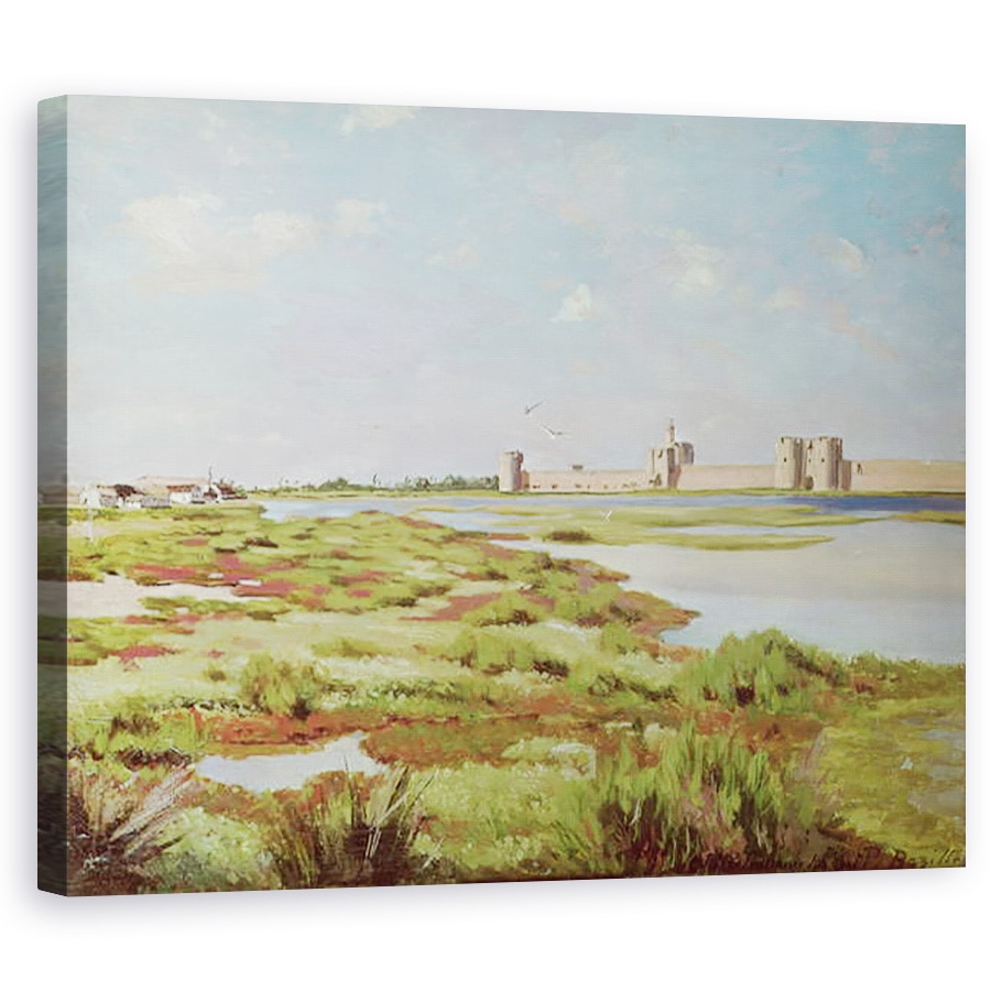 Tablou canvas - Jean Frederic Bazille - Zidurile orasului Aigues-Mortes, 80 x 100 cm