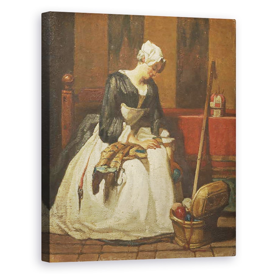 Tablou canvas - Jean-Baptiste Simeon Chardin - Broderetul, 80 x 100 cm