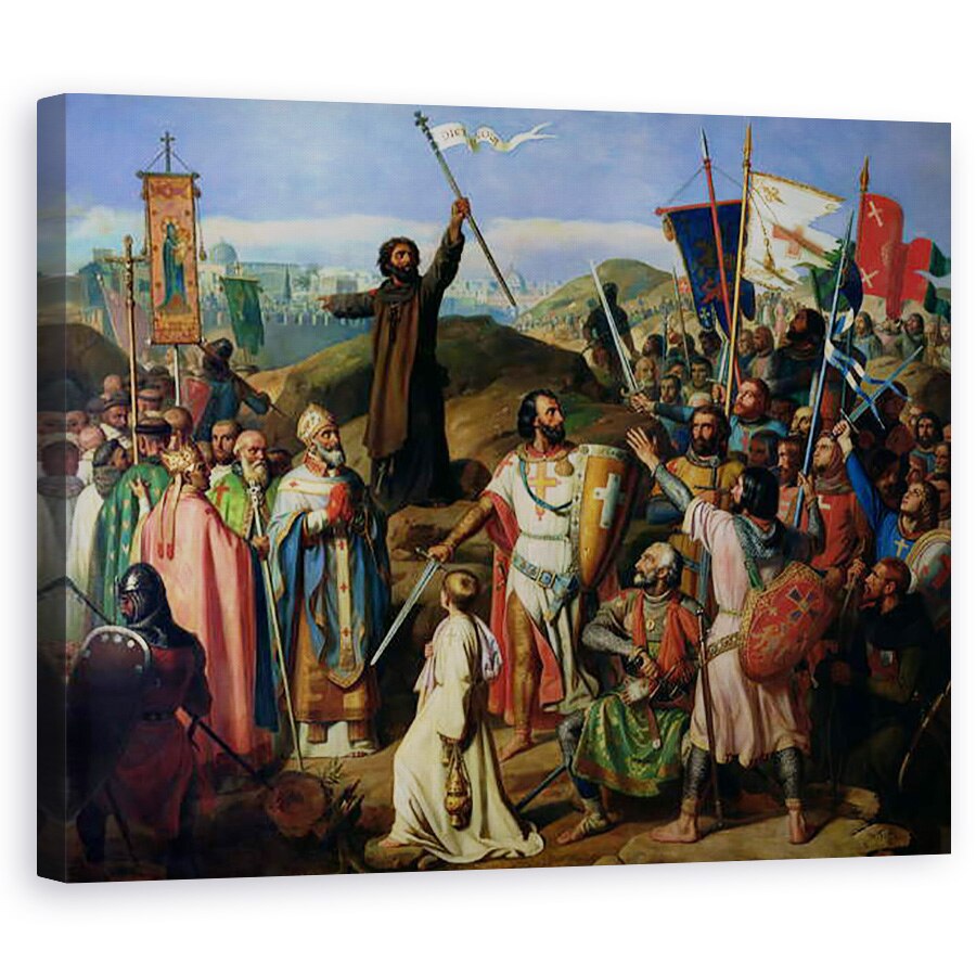 Tablou canvas - Jean Victor Schnetz - Procesiunea cruciatilor in jurul Ierusalimului, 14 iulie 1099, 80 x 100 cm