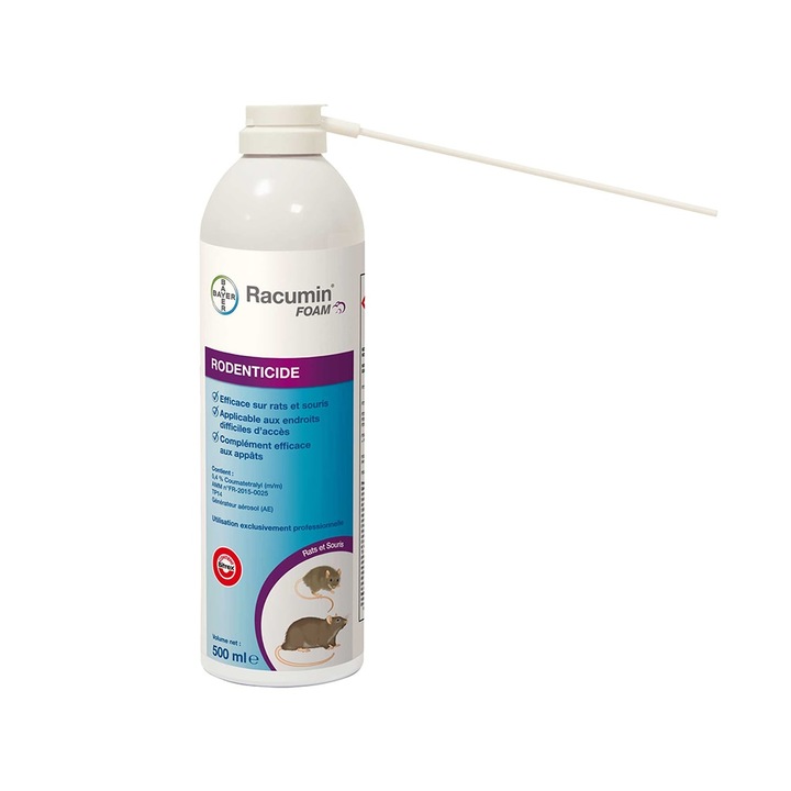 Spuma rodenticida otrava pentru rozatoare (soareci si sobolani) Bayer Racumin Foam 500 ml
