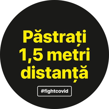 Autocolant distantare Covid-19, ADC3, cerc, negru, 20 x 20 cm Autocolant distantare Covid-19, ADC3, cerc, negru, 20 x 20 cm
