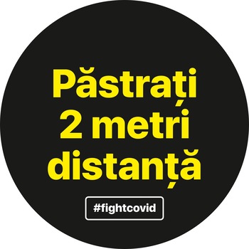 Autocolant distantare Covid-19, ADC6, cerc, negru, 20 x 20 cm Autocolant distantare Covid-19, ADC6, cerc, negru, 20 x 20 cm
