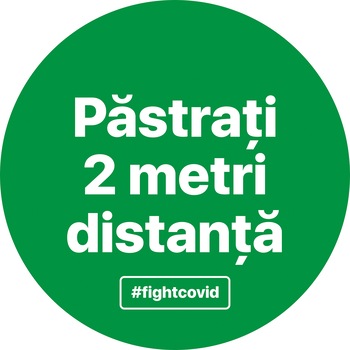Autocolant distantare Covid-19, ADC6, cerc, verde, 20 x 20 cm Autocolant distantare Covid-19, ADC6, cerc, verde, 20 x 20 cm