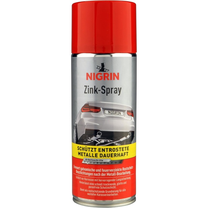 Spray protectie rugina cu zinc, Nigrin, 400 ml, protectie catodica impotriva coroziunii