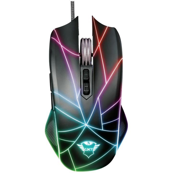 Мишка Gaming Trust GXT160X Ture, Използване с лява и дясна ръка, RGB осветление