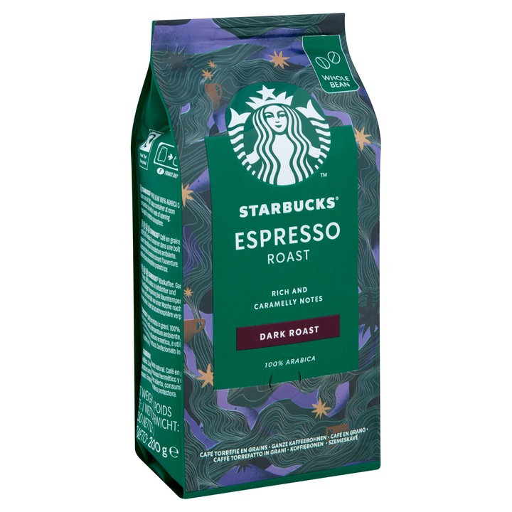 Starbucks Dark Espresso Roast szemeskávé, 200g
