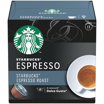 Capsule cafea Starbucks Espresso Roast by Nescafé Dolce Gusto, prajire intensa, 12 capsule, 66g Capsule cafea Starbucks Espresso Roast by Nescafé Dolce Gusto, prajire intensa, 12 capsule, 66g