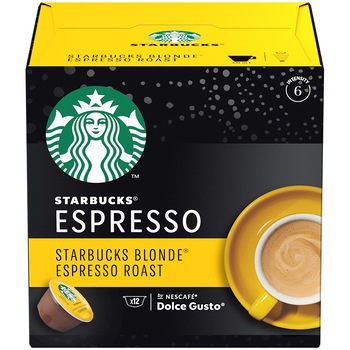 Capsule cafea Starbucks Blonde Espresso Roast by Nescafé Dolce Gusto, prajire usoara, 12 capsule, 66g Capsule cafea Starbucks Blonde Espresso Roast by Nescafé Dolce Gusto, prajire usoara, 12 capsule, 66g