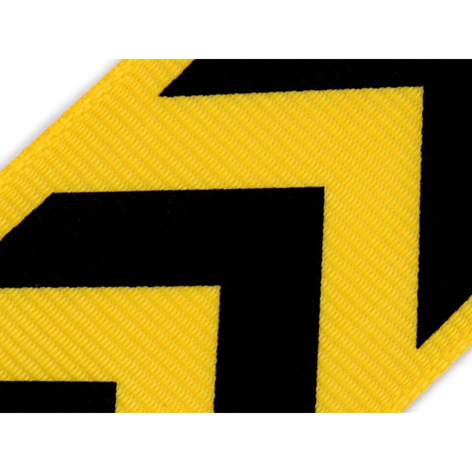 Панделка със стрелка на вълни, жълто черна, ширина 32 мм, дължина 1 м ...