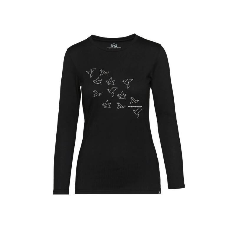 Tricou femei bumbac NORTHFINDER Sewira TR-4535SP, Negru