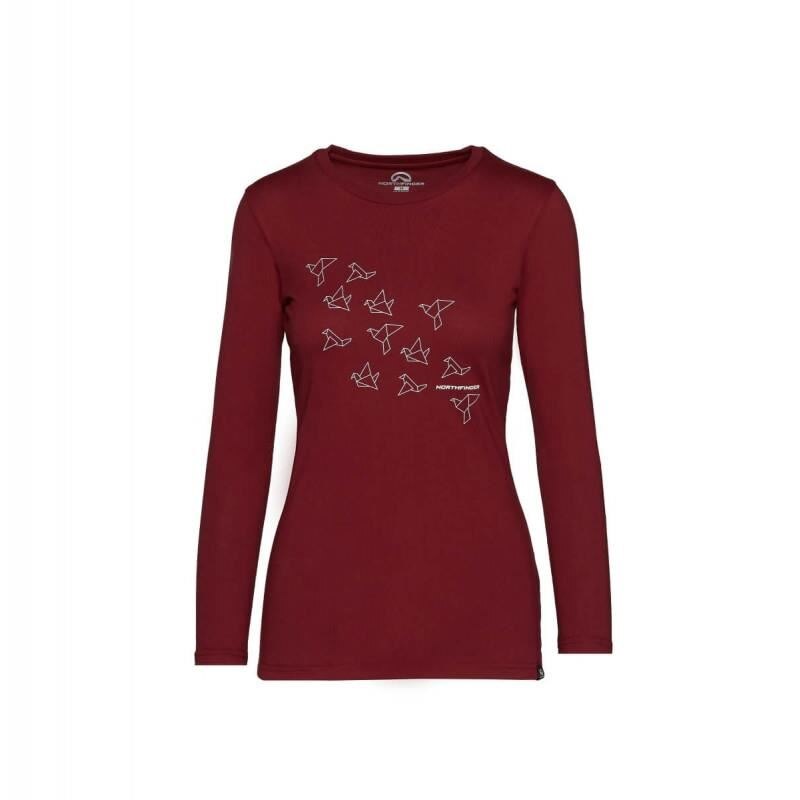 Tricou femei bumbac NORTHFINDER Sewira TR-4535SP, Visiniu