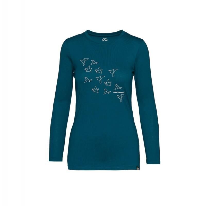 Tricou femei bumbac NORTHFINDER Sewira TR-4535SP, Albastru