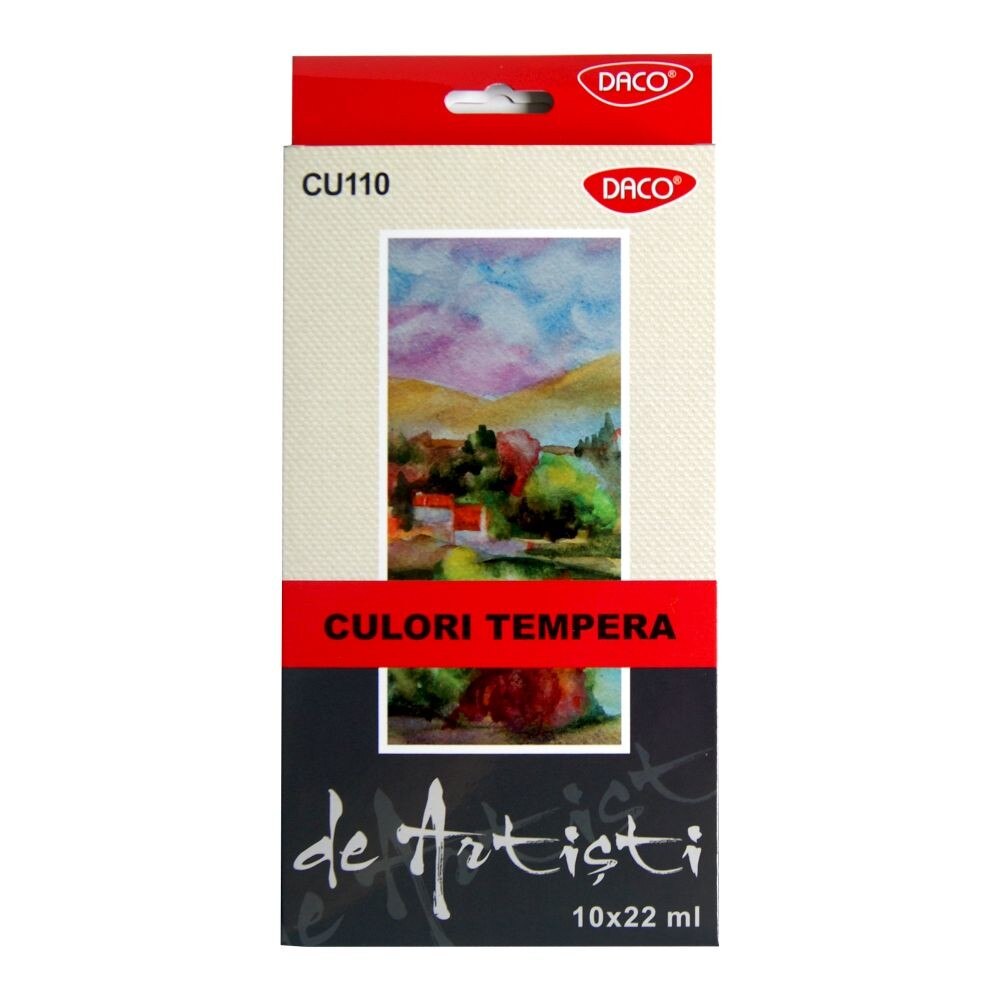 Culori tempera 10culori 22ml Artist DACO CU110