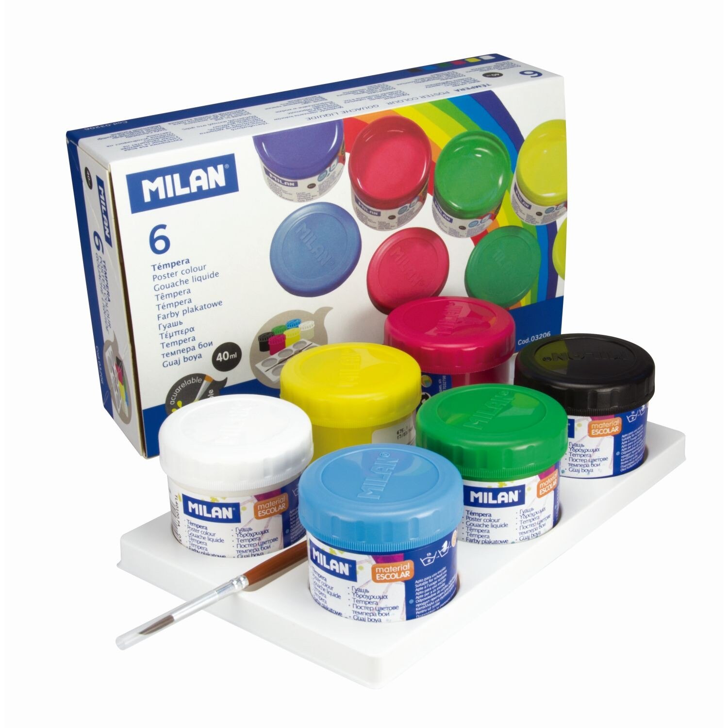 Tempera 6 culori 40ml/culoare MILAN