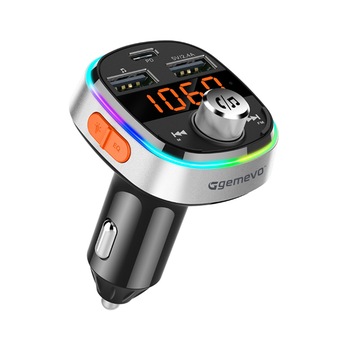 Modulator FM Gemevo® Bluetooth 5.0, Transmitator FM cu functie de incarcator auto quickcharge 3.0 si port USB C, Gemevo Modulator FM Gemevo® Bluetooth 5.0, Transmitator FM cu functie de incarcator auto quickcharge 3.0 si port USB C, Gemevo