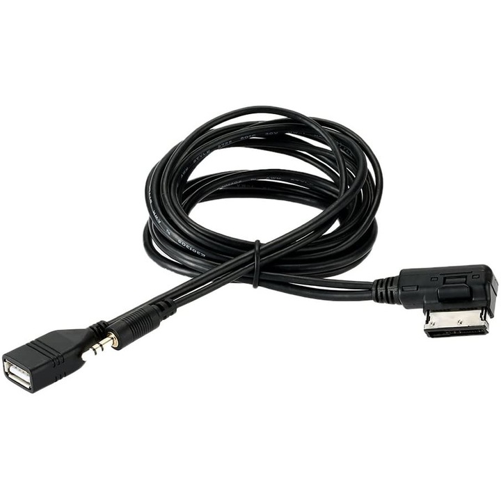 AMI MMI USB-3,5 mm-es jack jack adapterkábel Audi A3, S4, A5, S5, A6, S6, A7, A8, Q5, Q7, R8, Seat, Skoda, VW számára