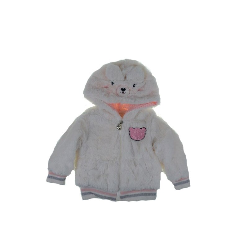 Hanorac cu maneca lunga pentru fete Happy House FOFO076A, Alb