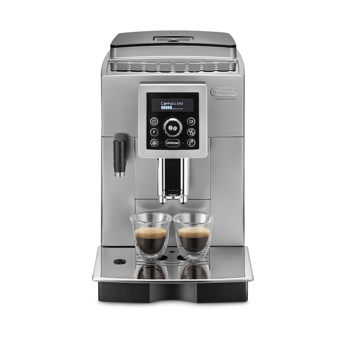 DeLonghi ECAM23.460.SB automata kávéfőző, 1450W, 15 bar, 250g kávébab tartály, 1.8L víztartály