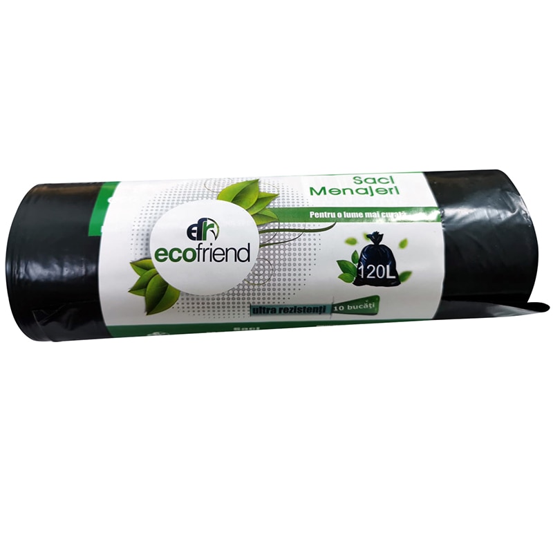 Saci menajeri EcoFriend 120L 10 buc/rola, negru