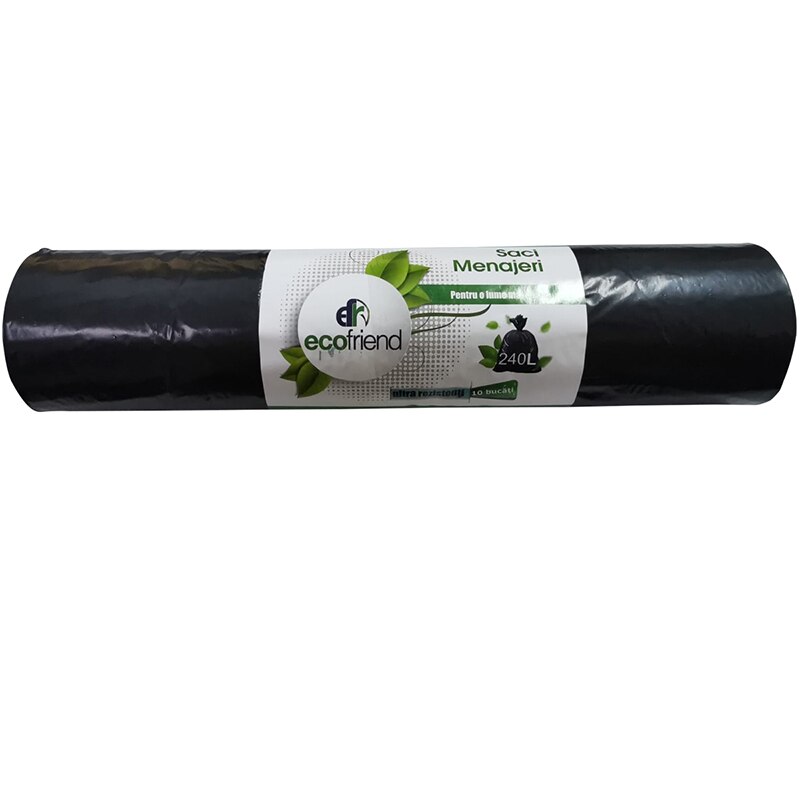 Saci menajeri EcoFriend 240L 10 buc/rola, negru