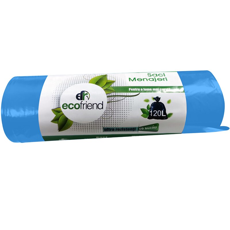 Saci menajeri EcoFriend 120L 10 buc/rola, albastru