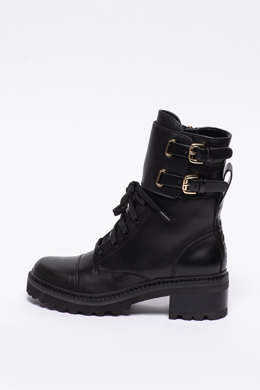 DKNY, Ghete biker de piele cu catarame Bart