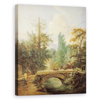 Tablou canvas - Jean-Baptiste Huet - taran si magarul ei traversand un pod, 80 x 100 cm Tablou canvas - Jean-Baptiste Huet - taran si magarul ei traversand un pod, 80 x 100 cm
