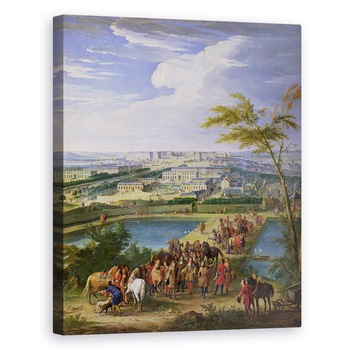 Tablou canvas - Jean-Baptiste Martin - Orasul si castelul Versailles din Butte de Montboron, unde Ludovic al XIV-lea 1638-1715 cu Louvois, 80 x 100 cm Tablou canvas - Jean-Baptiste Martin - Orasul si castelul Versailles din Butte de Montboron, unde Ludovic al XIV-lea 1638-1715 cu Louvois, 80 x 100 cm