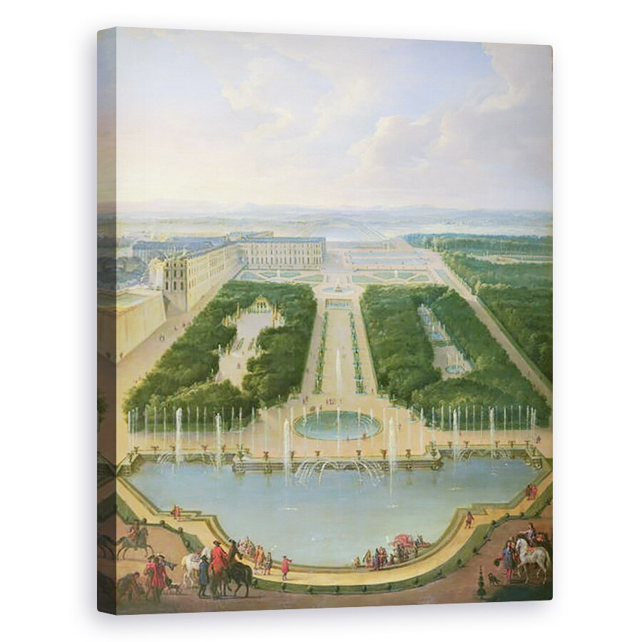 Tablou canvas - Jean-Baptiste Martin - Vedere in perspectiva a castelului de la Versailles vazut din Fantana Neptun, 80 x 100 cm