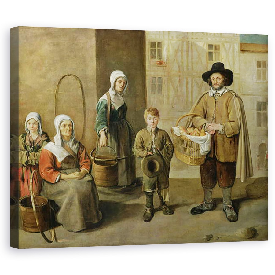 Tablou canvas - Jean Michelin - Vanzatorul de paine si purtatorii de apa, 80 x 100 cm