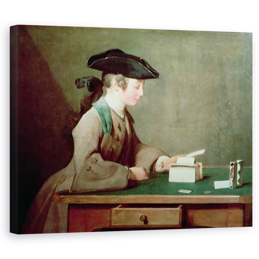 Tablou canvas - Jean-Baptiste Simeon Chardin - Casa de Carduri, 80 x 100 cm