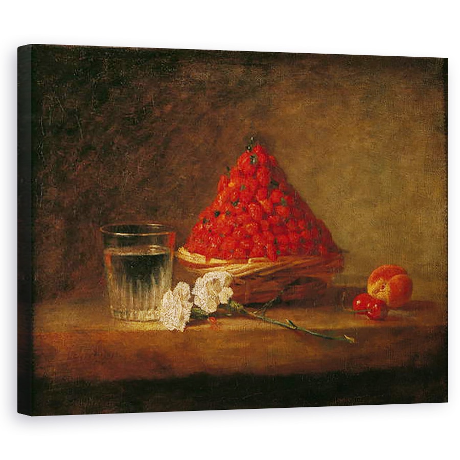 Tablou canvas - Jean-Baptiste Simeon Chardin - Cos cu Capsuni, 80 x 100 cm