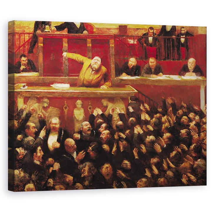 Tablou canvas - Jean Veber - Jean Jaures 1859-1914 Vorbind la Tribuna Camerei Deputatilor, 80 x 100 cm