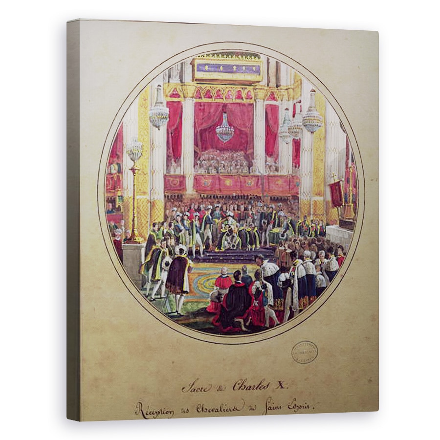 Tablou canvas - Jean-Charles Develly - Regele Carol al X-lea 1757-1836 primind Cavalerii Sfantului Esprit la Catedrala Reims la 30 mai, 80 x 100 cm