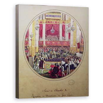 Tablou canvas - Jean-Charles Develly - Regele Carol al X-lea 1757-1836 primind Cavalerii Sfantului Esprit la Catedrala Reims la 30 mai, 80 x 100 cm Tablou canvas - Jean-Charles Develly - Regele Carol al X-lea 1757-1836 primind Cavalerii Sfantului Esprit la Catedrala Reims la 30 mai, 80 x 100 cm