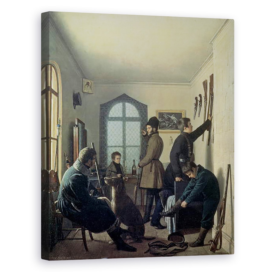 Tablou canvas - Jevgraf Fiodorovitch Krendovsky - Pregatiri pentru vanatoare, 80 x 100 cm