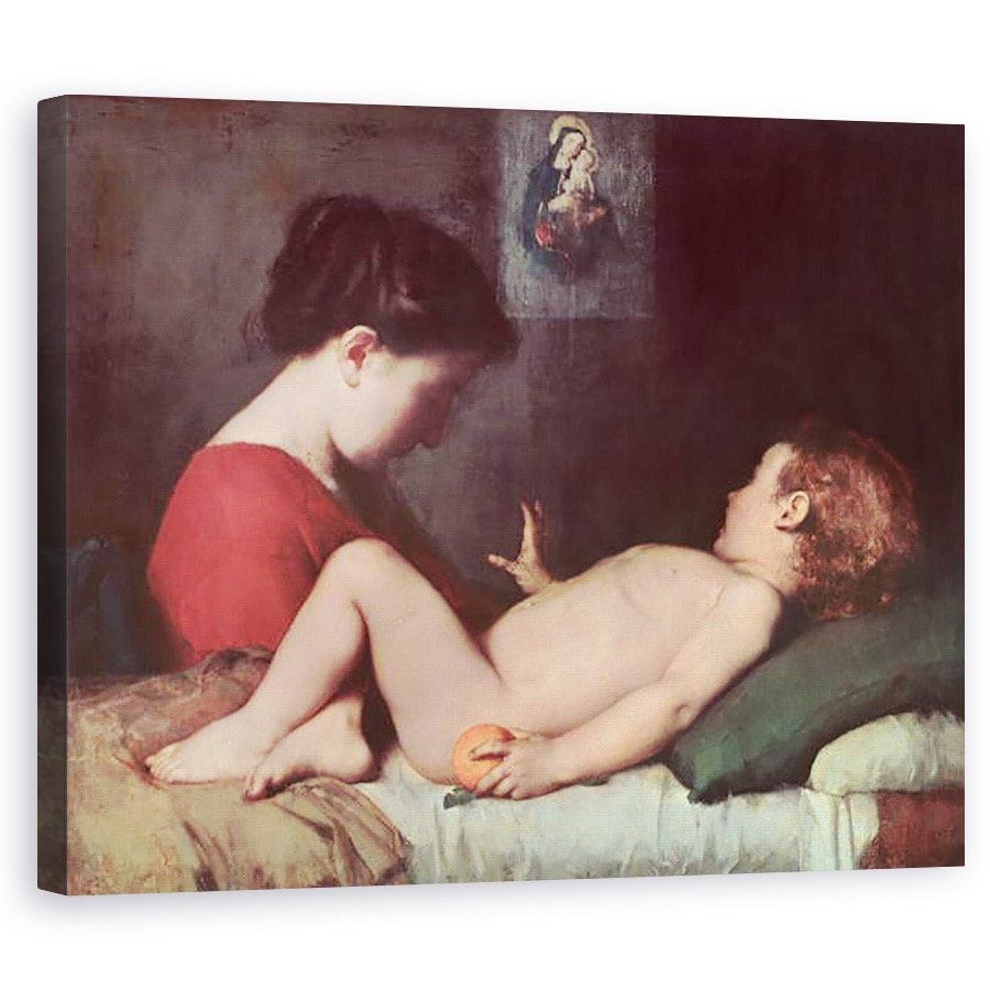 Tablou canvas - Jean-Jacques Henner - Copilul Trezirea, 60 x 75 cm