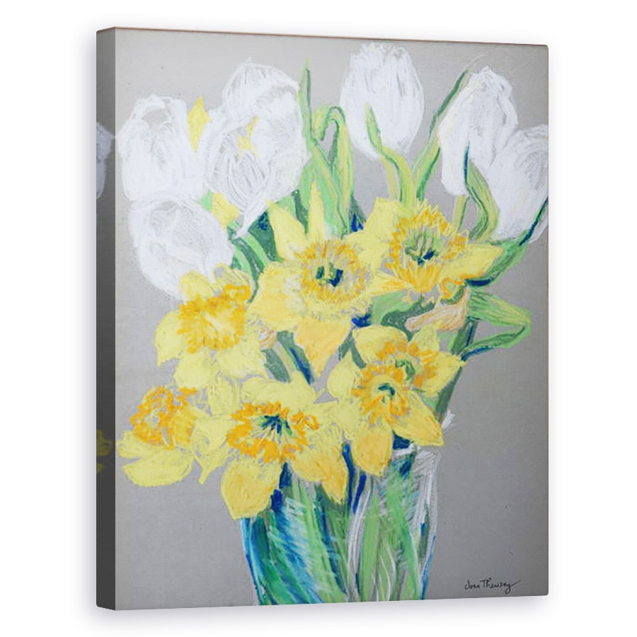 Tablou canvas - Joan Thewsey - Narcisele si lalele albe, 80 x 100 cm