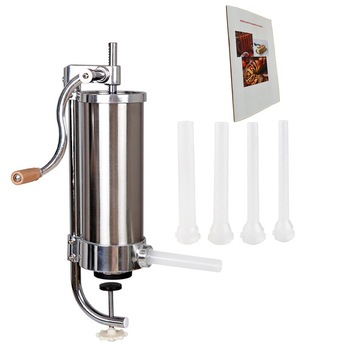 Aparat de Umplut Carnati, Vertical, Capacitate, 5.5Kg, Inox, 5 Palnii de Umplere Aparat de Umplut Carnati, Vertical, Capacitate, 5.5Kg, Inox, 5 Palnii de Umplere