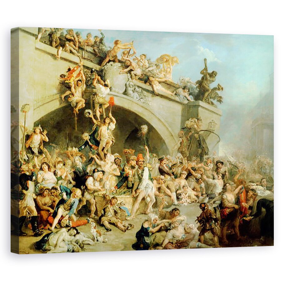 Tablou canvas - Johann Zoffany - jefuind crama Regelui, 80 x 100 cm