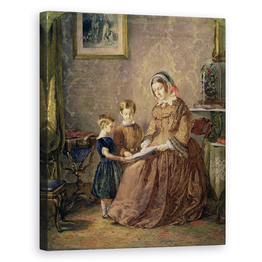 Tablou canvas - John Dawson Watson - Lectia de lectura, 80 x 100 cm