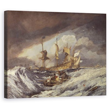 Tablou canvas - Joseph Mallord William Turner - Barci care efectueaza ancore pentru oamenii olandezi de razboi, 80 x 100 cm Tablou canvas - Joseph Mallord William Turner - Barci care efectueaza ancore pentru oamenii olandezi de razboi, 80 x 100 cm
