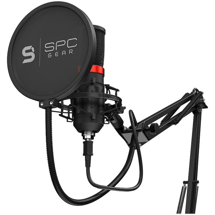 Микрофон streaming SPC Gear SM950, Регулируемо рамо, popfilter, shockmount, USB