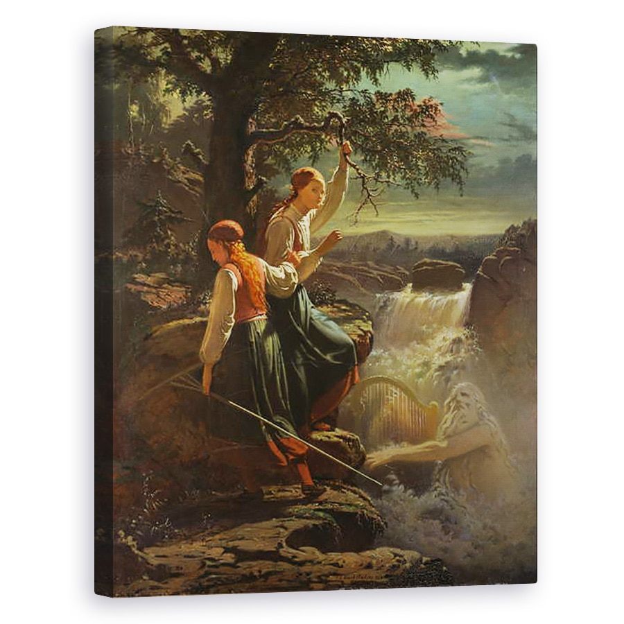 Tablou canvas - Johan Blackstadius - Doua taranesti ascultand jocul de apa-Sprite, 80 x 100 cm