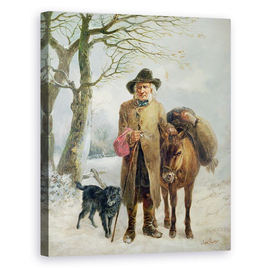 Tablou canvas - John Barker - Colectarea combustibilului de iarna, 80 x 100 cm