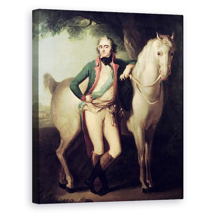 Josef Grassi - Josef Anton Poniatowski herceg 1763-1813 lovával, Vászonkép, 40 x 50 cm